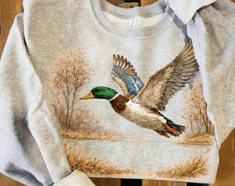 Mallard Duck PNG | Flying Duck PNG | Duck Hunting Sublimation | Waterfowl Art PNG | Vintage Nature Shirt Png