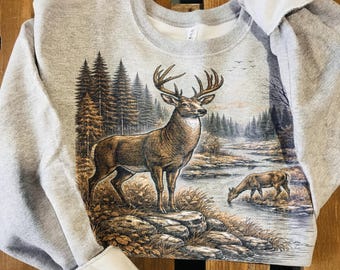 Vintage Deer PNG, Wildlife Sublimation Design, Rustic Forest Hunting Nature Art