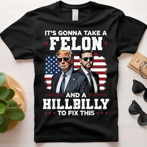 Trump Vance It's Gonna Take A Felon And A Hillbilly To Fix Png