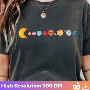 Funny Solar System PNG, Astronauts & Space Video Game Design, Gamer Galaxy Sublimation Clipart
