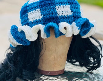 Gingham/Plaid Crochet Hat