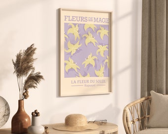 Fleurs De Magie Rapunzel, Gallery Wall Prints, French Pastel Decor, Printable Art, Aesthetic Floral Prints, Princess Fairy Inspired