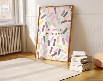 Confetti Digital Print | Pastel Party Wall Art | Aesthetic Eras Tour Printable | Glitter on the Floor Lyric Poster | Instant Download
