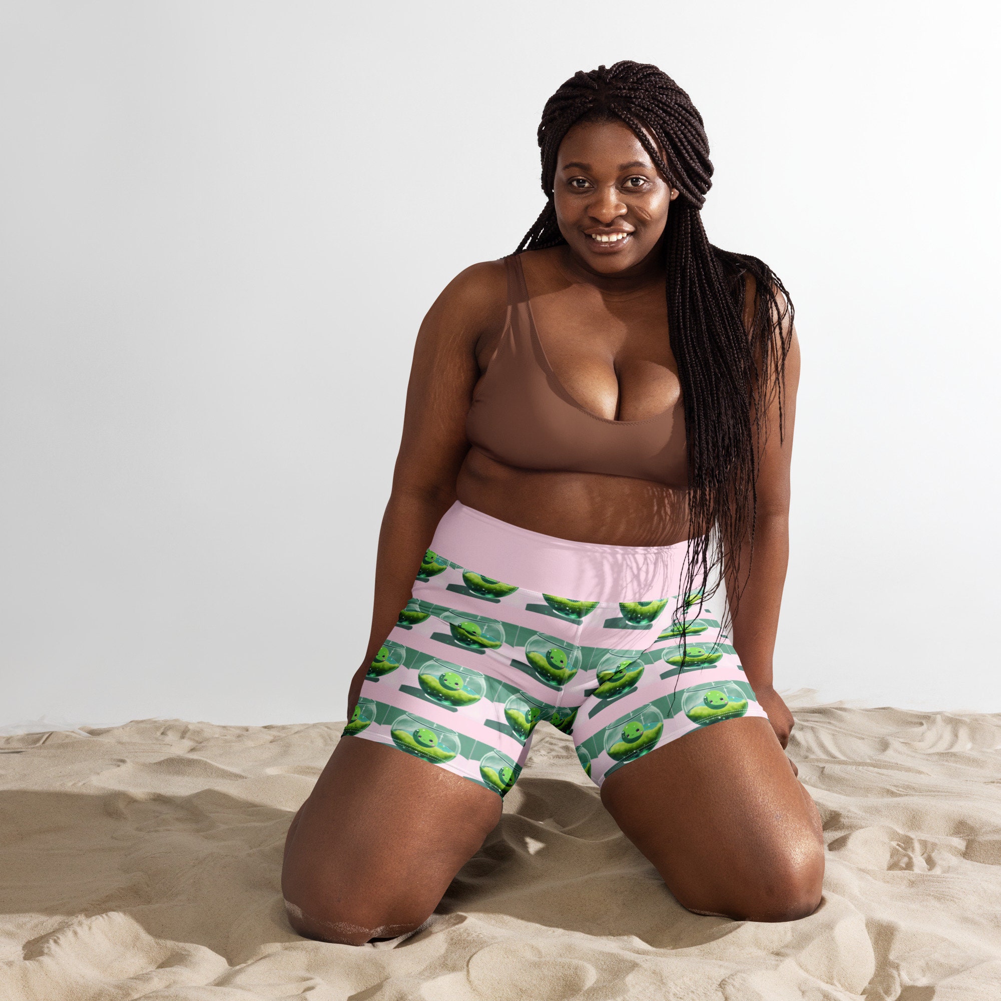 Kawaii Marimo Moss Ball Yoga Shorts - Etsy