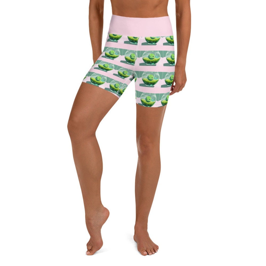 Kawaii Marimo Moss Ball Yoga Shorts - Etsy