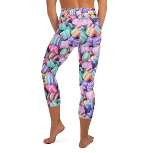 Pastel Candy mints Yoga Capri Leggings kawaii gym gear cutecore
