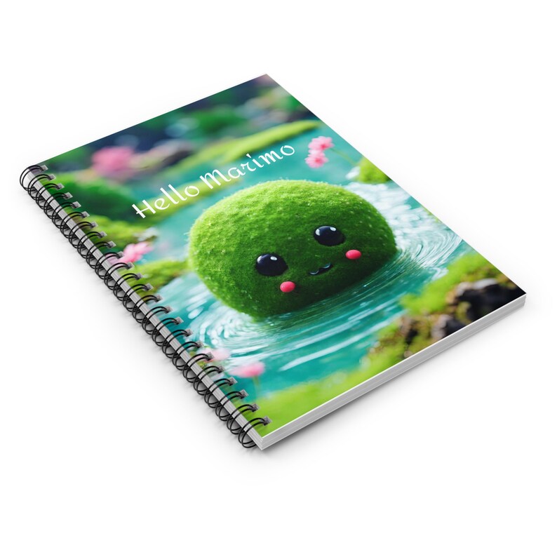 Marimo Moss Ball Kawaii Journal Spiral Notebook - Ruled Line - Etsy
