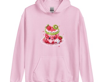 Kawaii Jelly Pudding Desert Pink Strawberry melon Hoodie