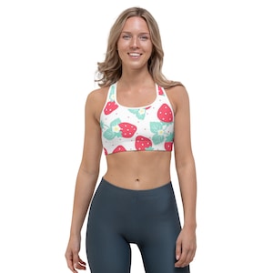 Kawaii strawberry fruit Sports bra athletic bra top