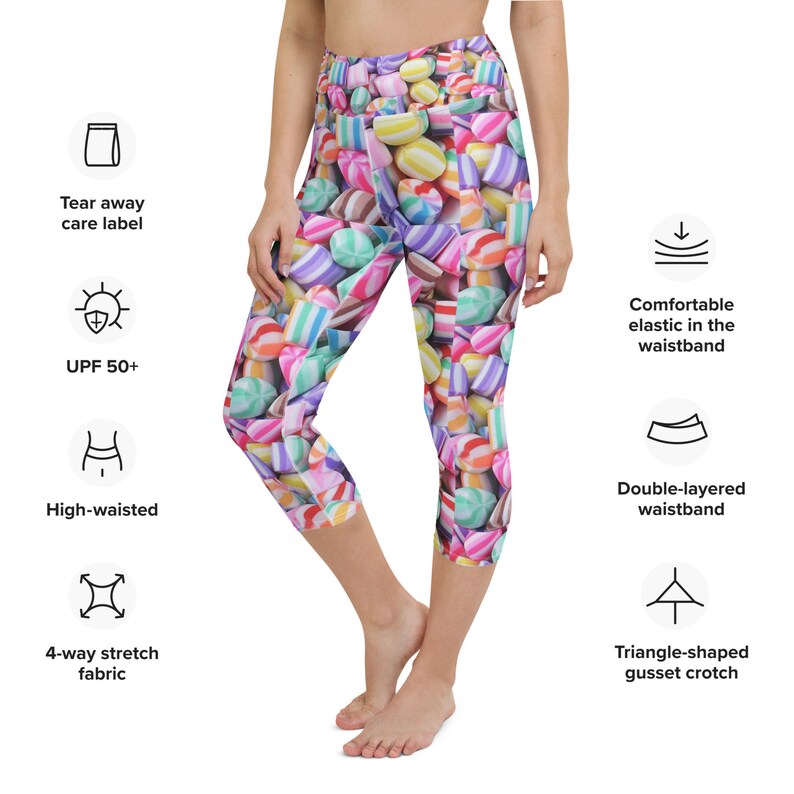 Pastel Candy mints Yoga Capri Leggings kawaii gym gear cutecore
