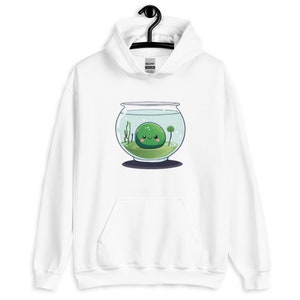 Marimo moss ball kawaii cutie Unisex Hoodie white pullover sweatshirt