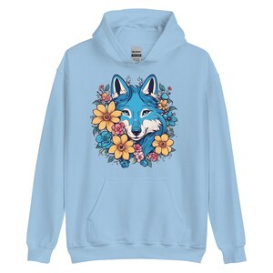 Pastel Blue Wolf Sweatshirt Unisex Hoodie xs-3x Kawaii cute clothes