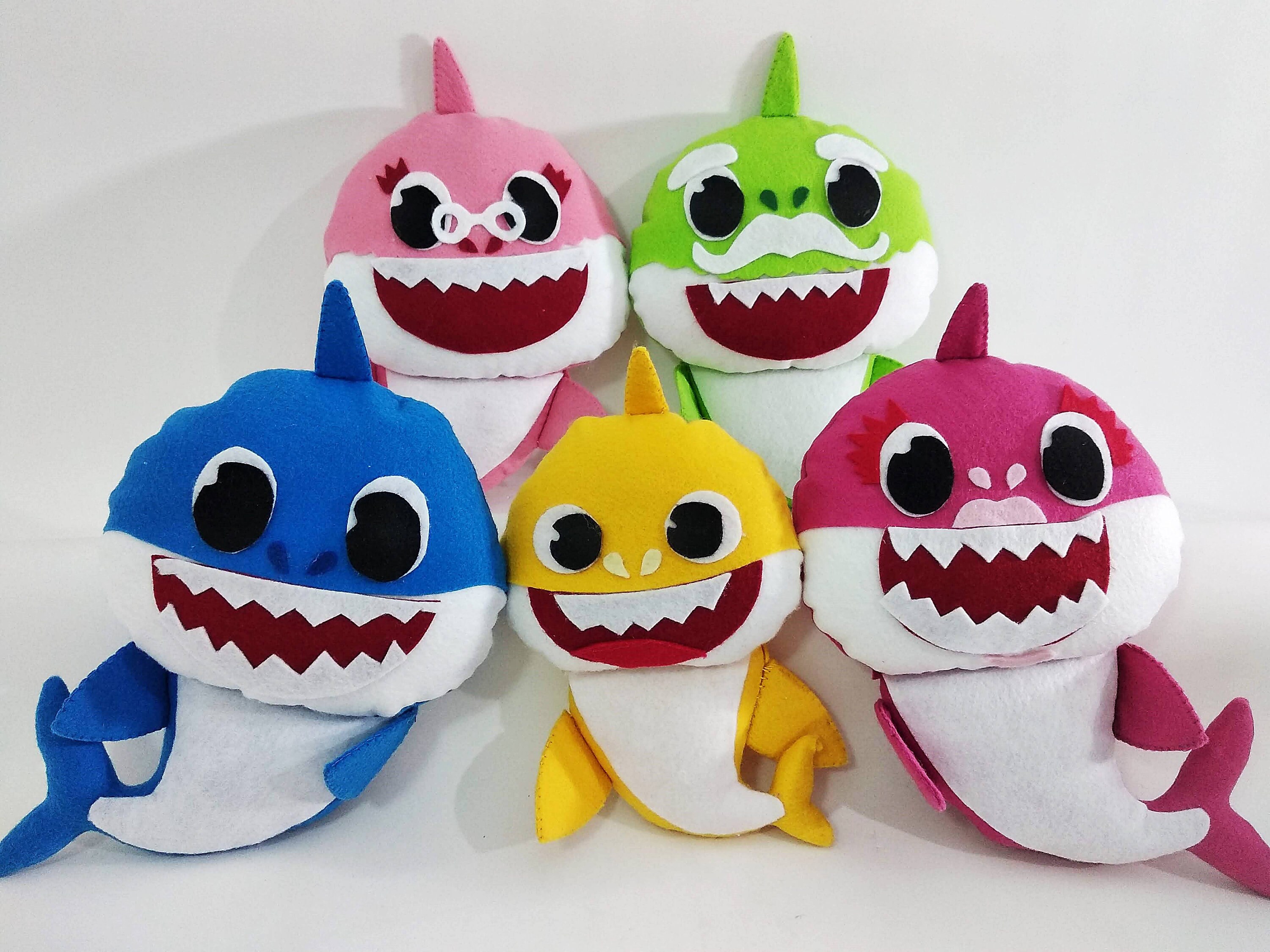 Baby Shark Dolls Felt 5 Units Etsy