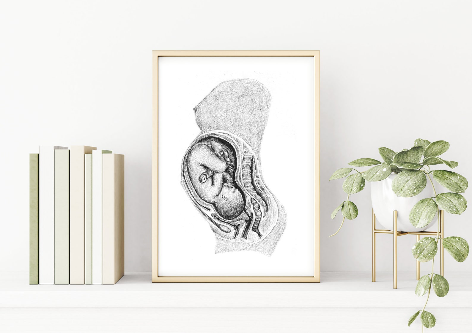 Unborn Child in the Womb: Birth/doula Art Printable - Etsy