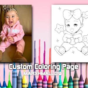 Custom Cartoon Anime Coloring Pages For Kids and Adults | Custom Birthday Party Coloring Pages | Personalized Coloring Page