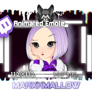 Animated Unimpressed Girl Twitch emote | Cute Twitch emotes Kawaii Horror
