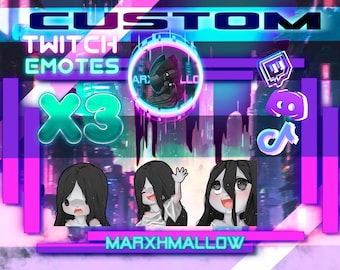 x3 Custom Kawaii Emotes for Twitch and Discord