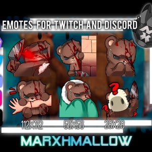 Bad Bear Trapper Twitch emotes | Twitch emotes Kawaii Horror emotes