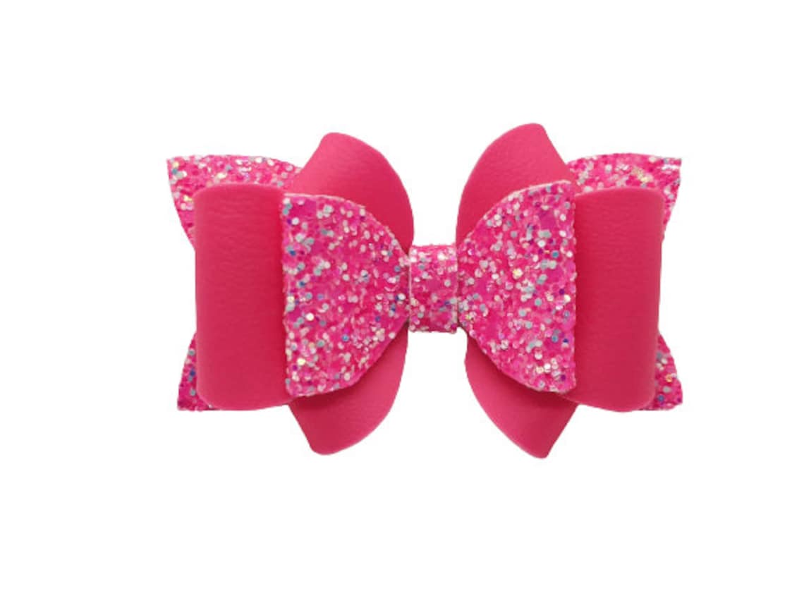 The Pink Fantasy Bow Pink Sparkly Bow Valentines Bow Etsy