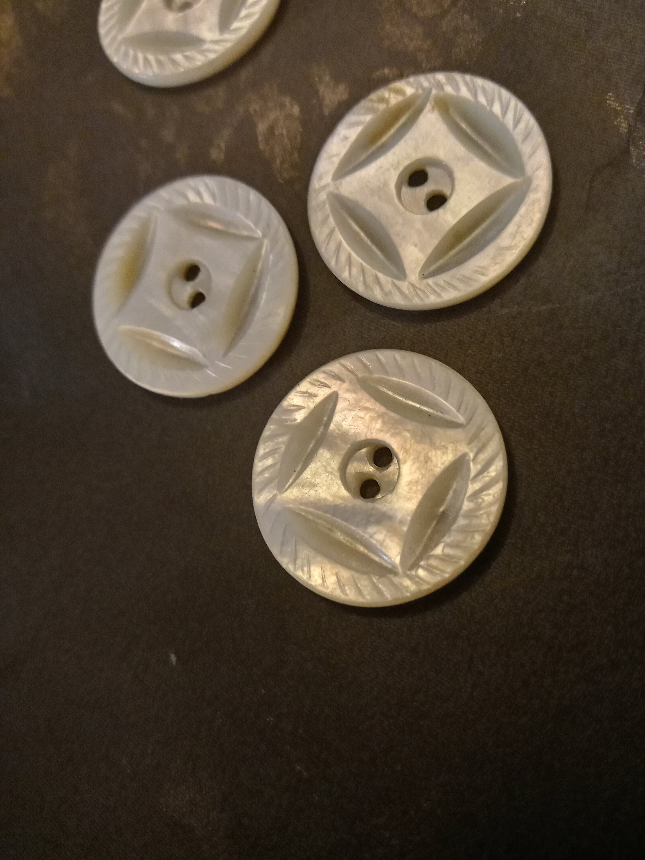 ANTIQUE MOP CARVED shell buttons Etsy