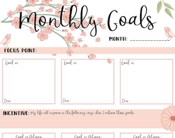 Printable Monthly Planner - Etsy