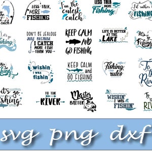 fishing quote bundle svg png dxf