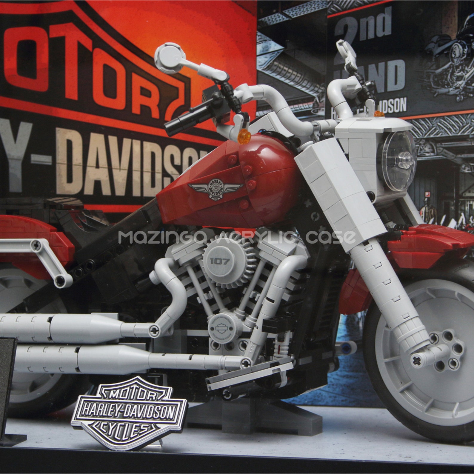 HarleyDavidson Fat Boy Acrylic Display case for the LEGO Etsy
