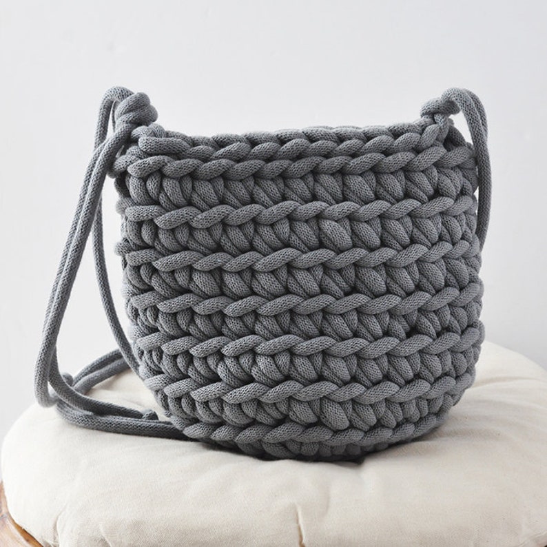 Grey small purse, Rope handmade bag, gift for anniversaries image 7