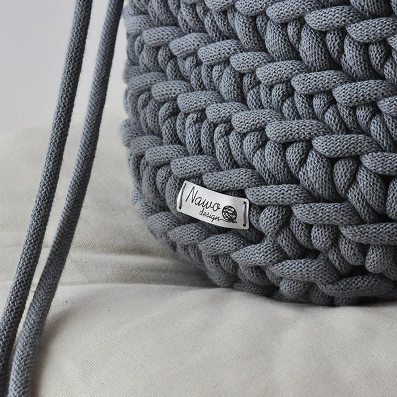 Grey small purse, Rope handmade bag, gift for anniversaries image 5