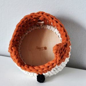 crochet animal basket, forest child's room, fox basket, for storage, scandi toy organizer, Basket Featuring Fox, Woodland Themed Decor image 5