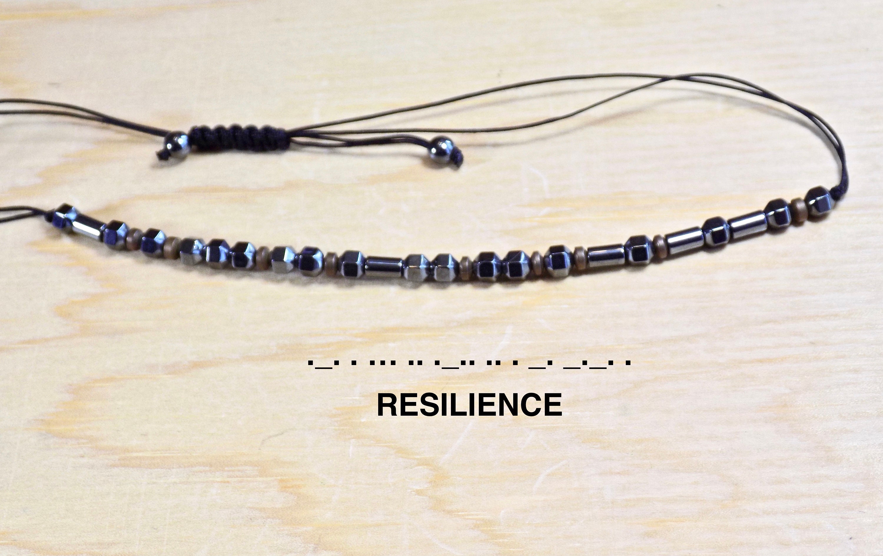 RESILIENCE Bracelet Morse Code Jewelery | Etsy