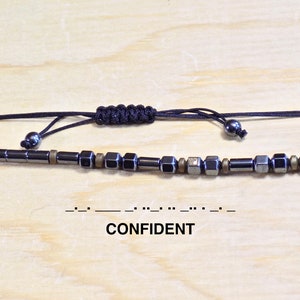CONFIDENT  bracelet Morse Code Jewelry