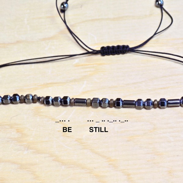 BE STILL bracelet Morse Code Jewelery