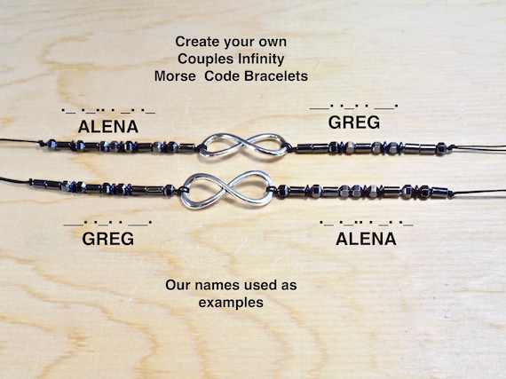 Couples Infinity Morse Code Jewelery - Main Image