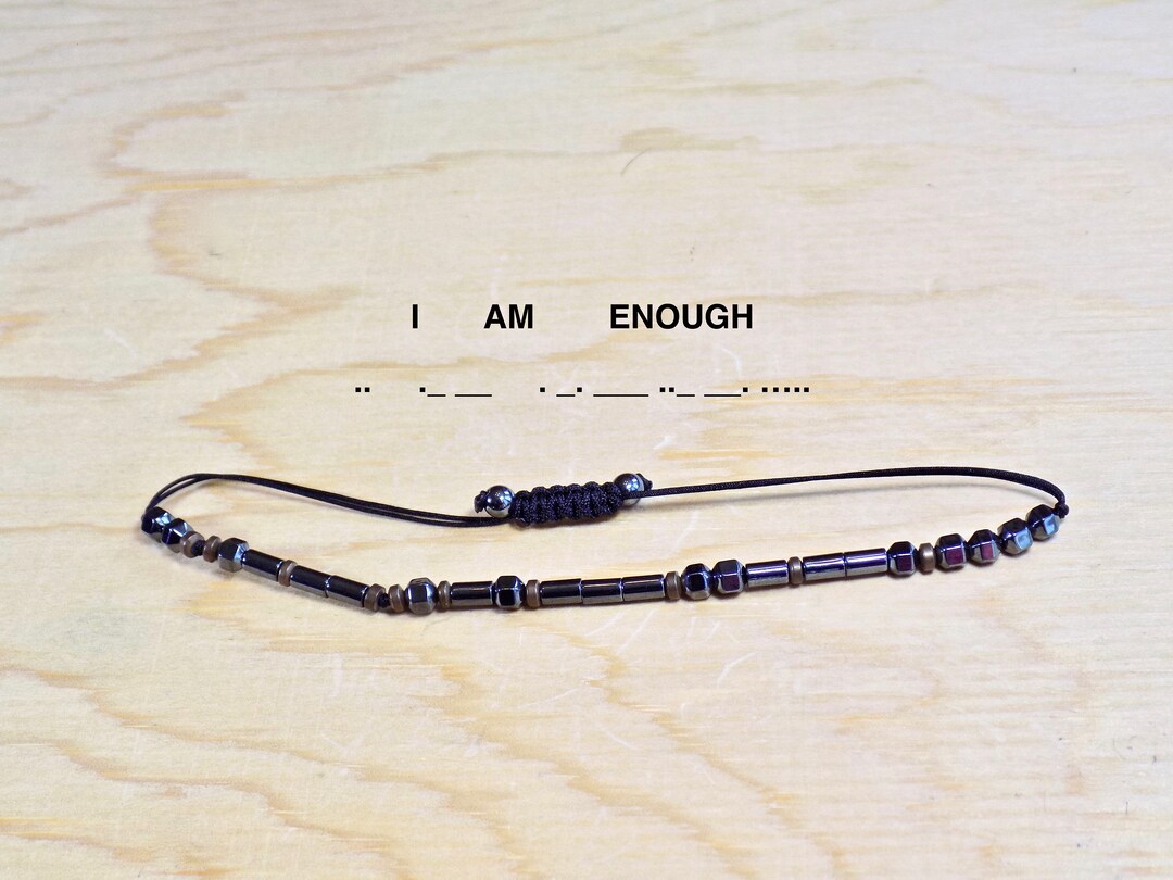 I AM ENOUGH Bracelet Morse Code Jewelery - Etsy