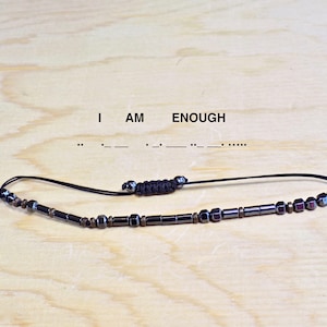 I AM ENOUGH bracelet Morse Code Jewelery