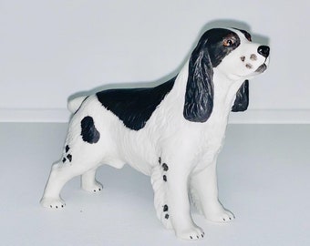 アメリカンコッカースパニエルの置物 ショードッグ 黒白パーティー 5月