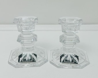 Mikasa Crystal - Pair Candlestick holders. Made in Slovenia, excellent condition