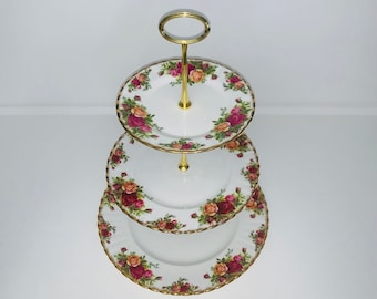 Royal Albert - Old Country Roses, High tea 3 tier cake stand