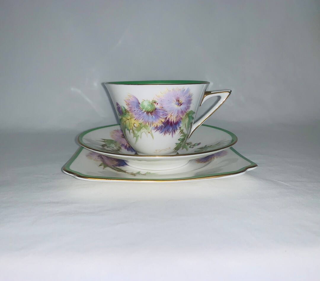 Royal Doulton Glamis Thistle Art Deco Shaped Tea Trio With Etsy