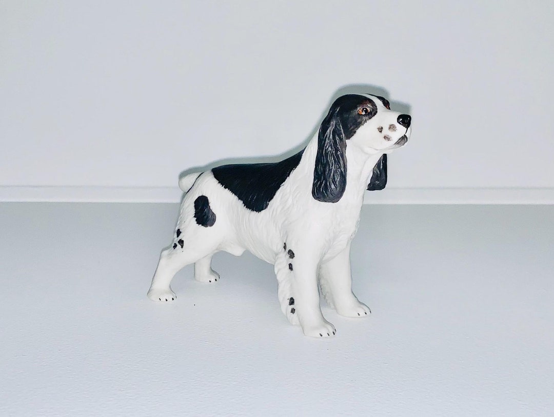 Aynsley - Cocker Spaniel, Black and White Dog Figurine - Etsy