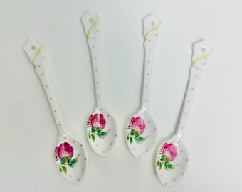 Royal Albert - Cheeky Pink, porcelain teaspoons set of 4 in the original box (2)