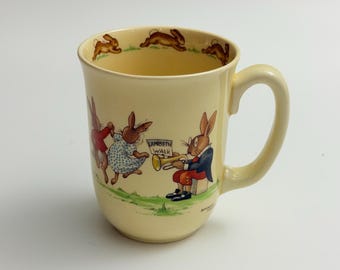 Royal Doulton - Bunnykins, Lambeth Walk & Pulling On Trousers Don Beaker. Signed Barbara Vernon
