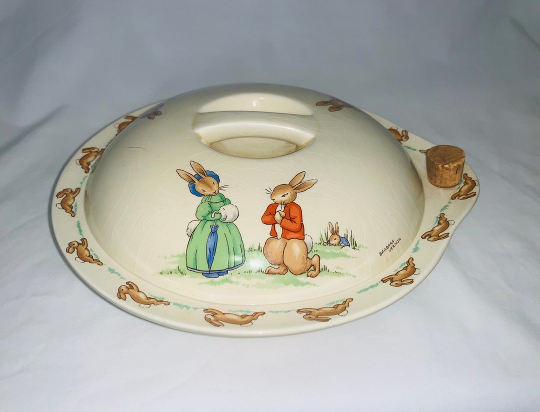 Royal Doulton Bunnykins Lidded Hot Water Bowl. Signed Etsy