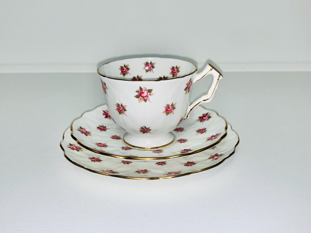 Aynsley - Rosedale, Crocus Shaped Tea Trio (cup, Saucer & Plate Set ...