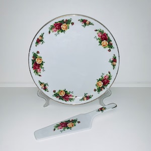 Royal Albert - Old Country Roses, large cake / gateau plate & server in box