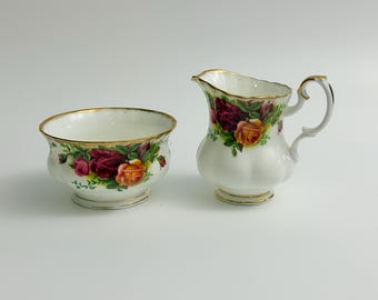 Royal Albert - Old Country Roses, small sugar and creamer / milk jug
