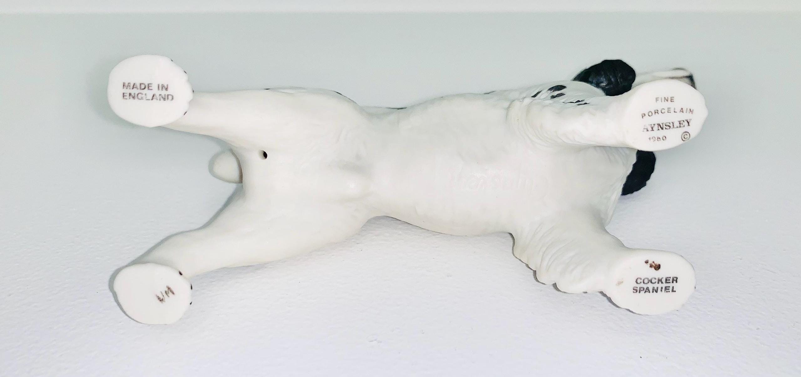 Aynsley - Cocker Spaniel, Black and White Dog Figurine - Etsy
