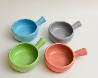 Diana Pottery - Vintage Harlequin set of 4 soup coupes / bowls