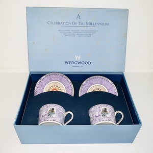 Wedgwood -  Millennium set of 2 tea duos, A Celebration of the Millennium in original box.